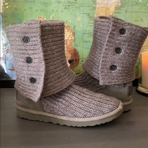 Grey Knit UGG Boots